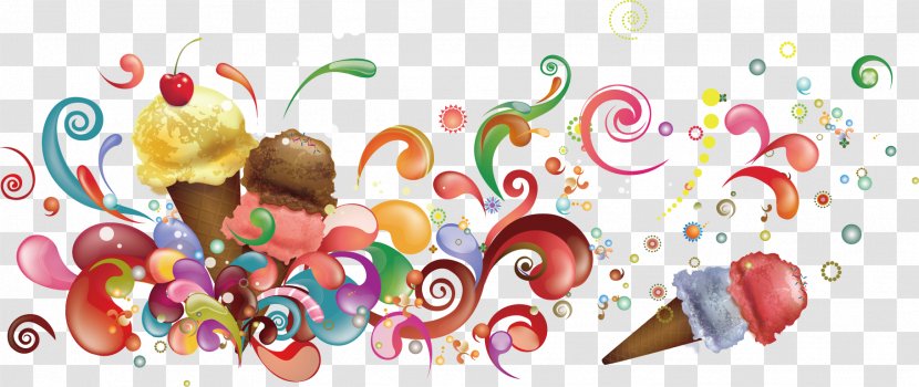 Color Illustration - Vector Colorful Ice Cream Transparent PNG