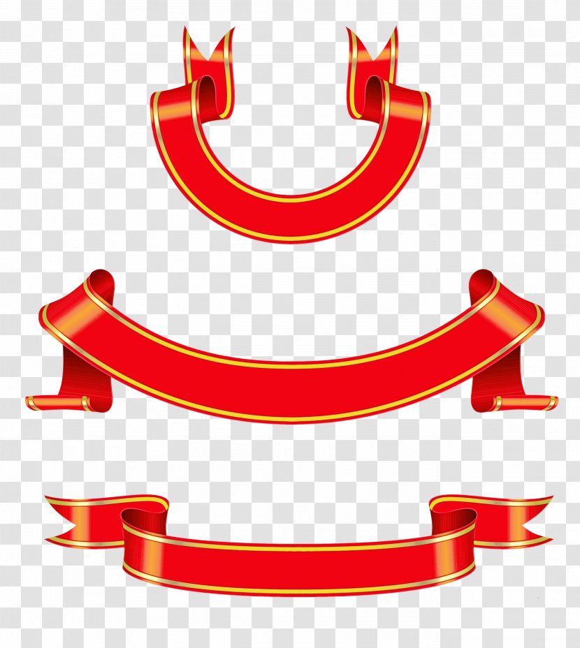 Red Background Ribbon - Symbol - Smile Transparent PNG