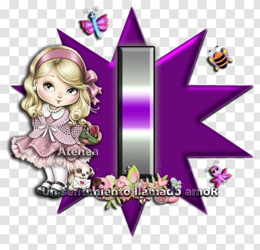 Fairy Pink M Flower Font Transparent PNG