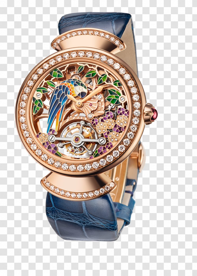 Bulgari Chanel Watch Jewellery Tourbillon - Clock - Rose Gold Female Table Carved Hollow Transparent PNG