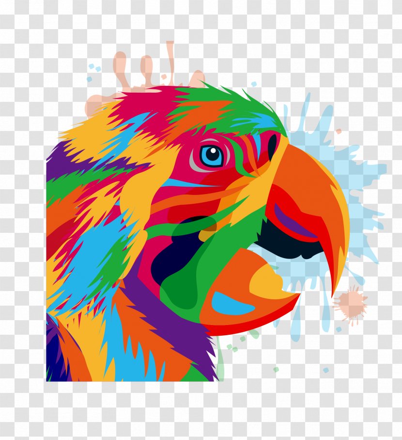 Parrot Bird Drawing Illustration - Vector Transparent PNG