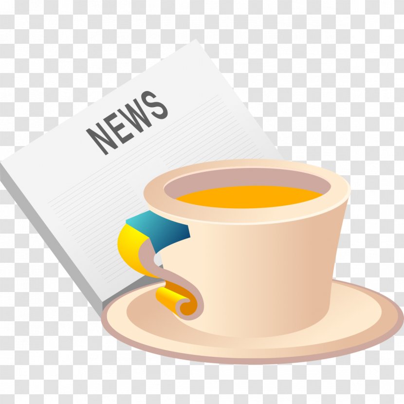 Tea Espresso Coffee Ristretto Milk - News Pattern Transparent PNG