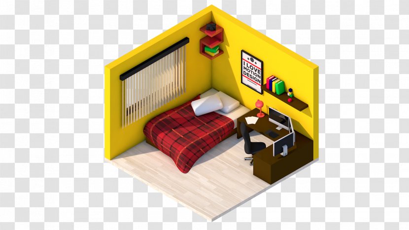 Isometric Projection Living Room Bedroom - House - Design Transparent PNG