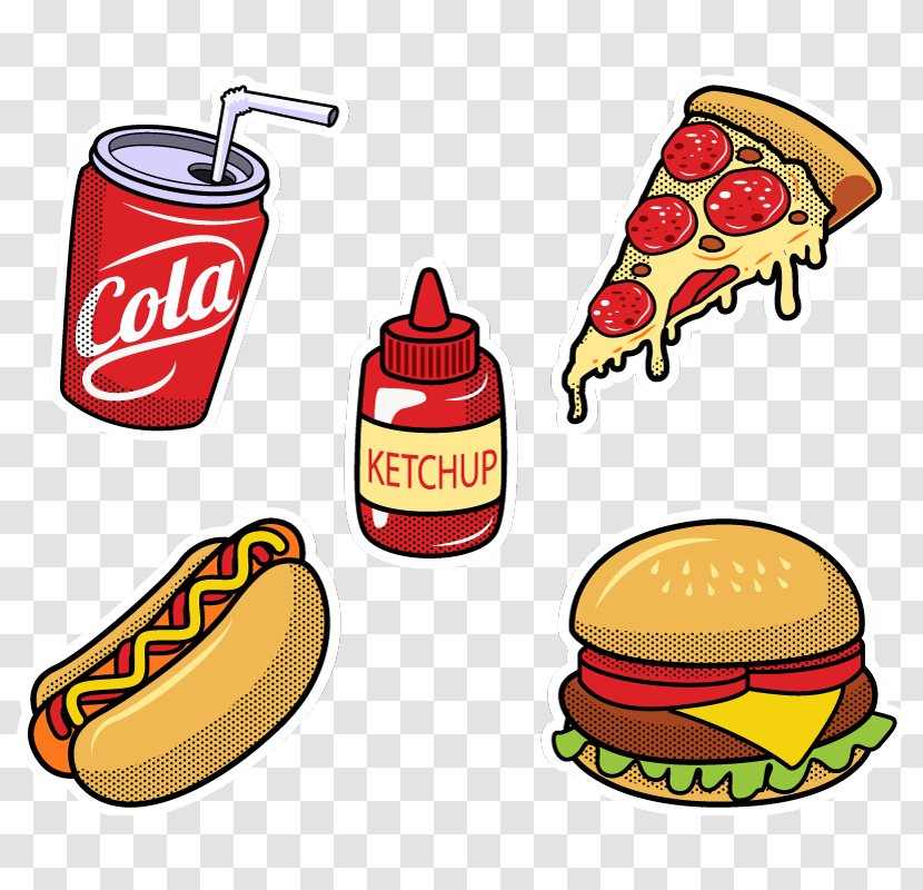 Hamburger Hot Dog Tattoo Ice Cream Sticker Transparent PNG