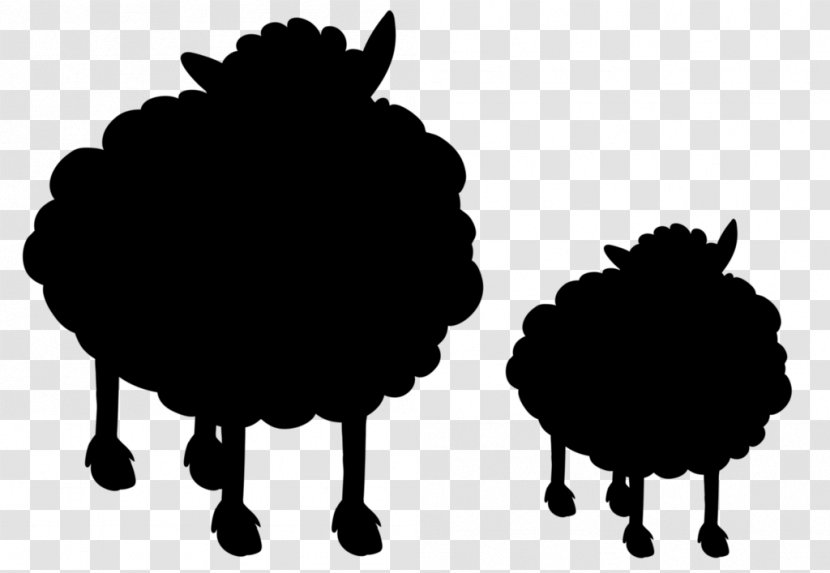 Cartoon Sheep - Silhouette - Blackandwhite Transparent PNG