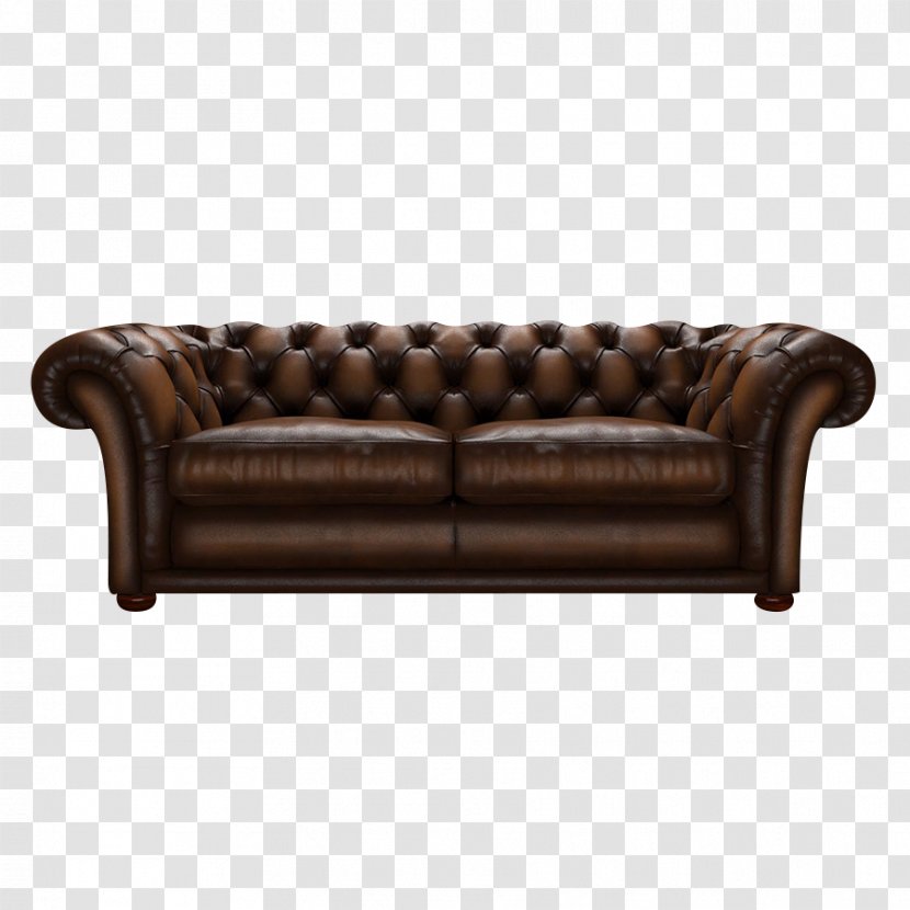 Leather Couch Furniture Chesterfield Sofa Bed - Chair Transparent PNG