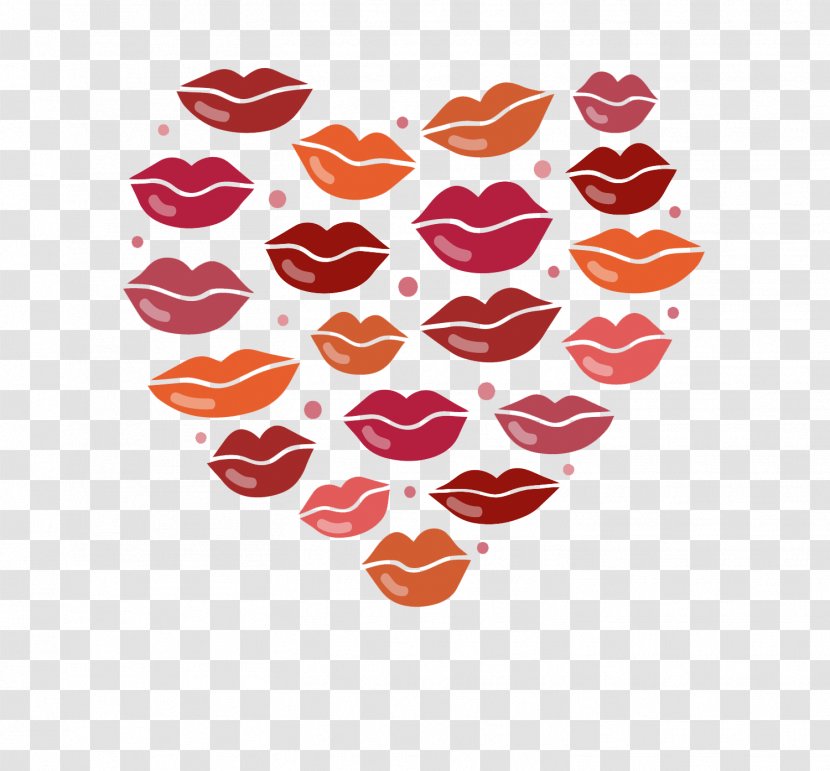 Kiss Lip - Red - Vector Love Transparent PNG