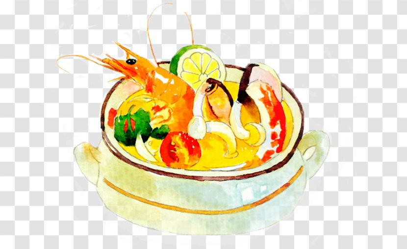 Tom Yum Thai Cuisine Thailand Hot And Sour Soup - Dish - Kung PDA Painted Transparent PNG