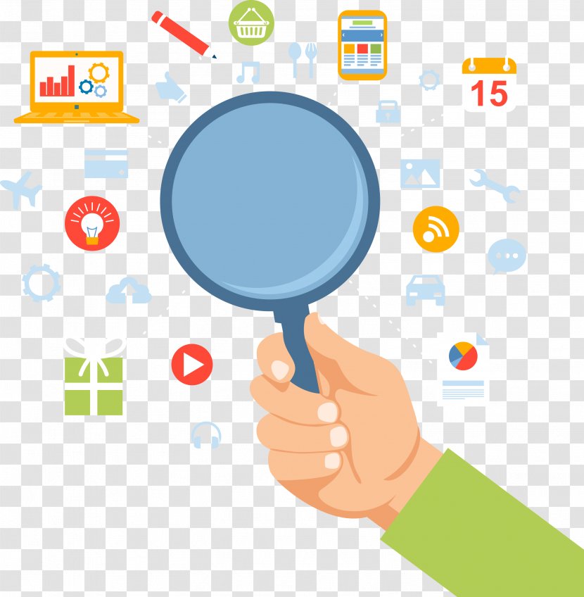 Indore Digital Marketing Search Engine Optimization Business - Social Media - Hold The Magnifying Glass Material Transparent PNG