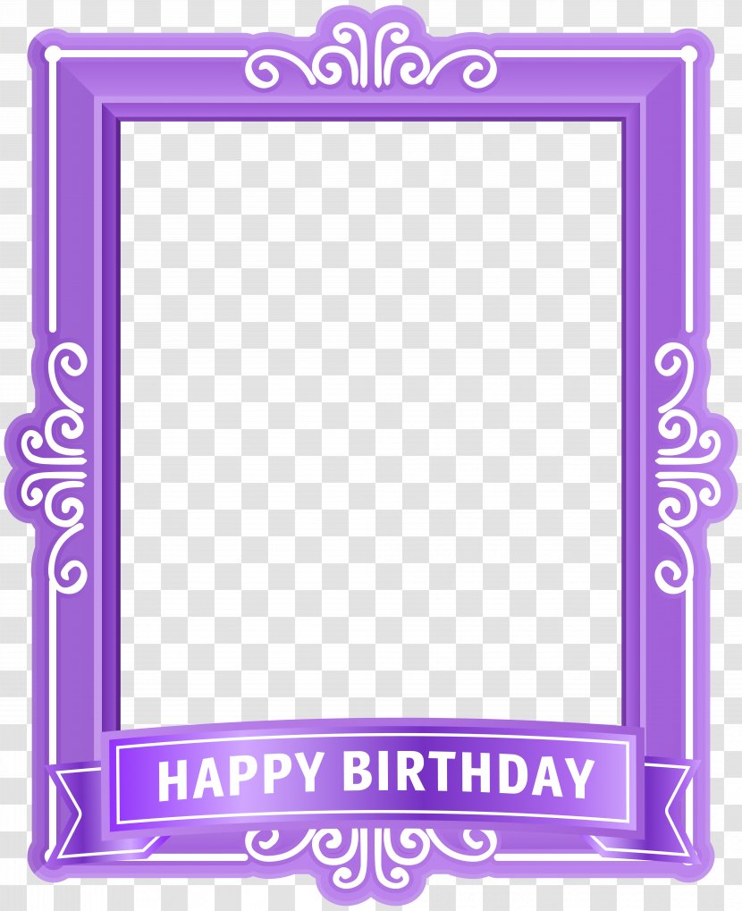 Text Picture Frame Purple Pattern Balloon Happy Birthday Clip Art Transparent Png