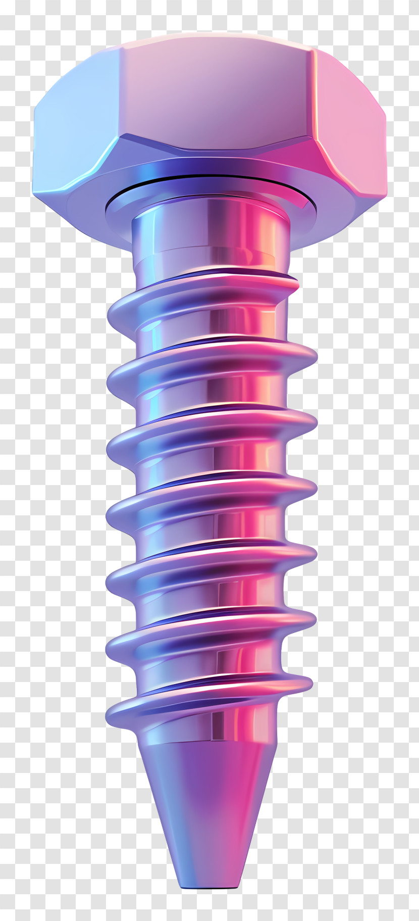 Screw - Colorful Screw With Hex Head Transparent PNG