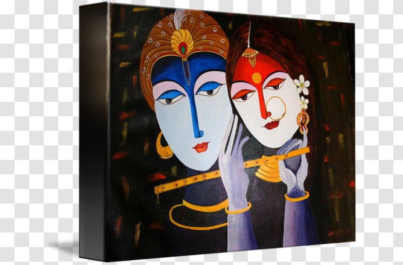 Radha Krishna Painting Wallpaper - Printmaking - Lord Transparent PNG