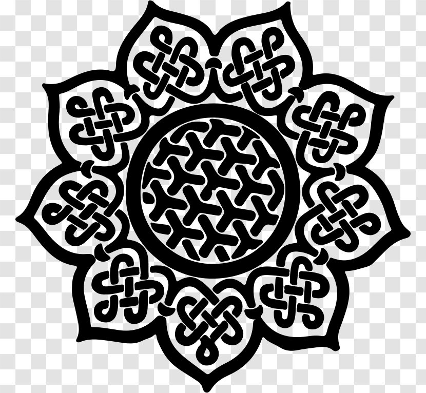 Celtic Knot Mandala Celts Art Symbol - Black Transparent PNG
