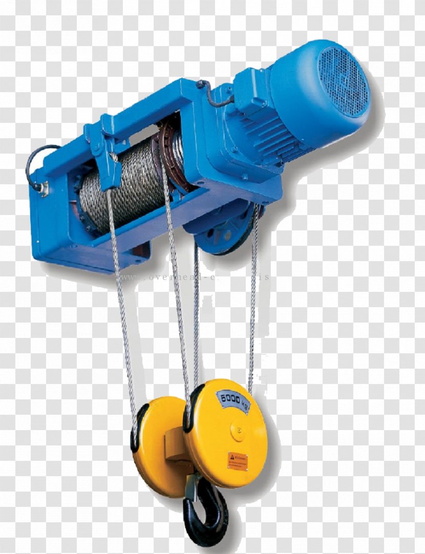 Hoist Block And Tackle Overhead Crane Wire Rope - Electric Motor - Hoisting Machine Transparent PNG