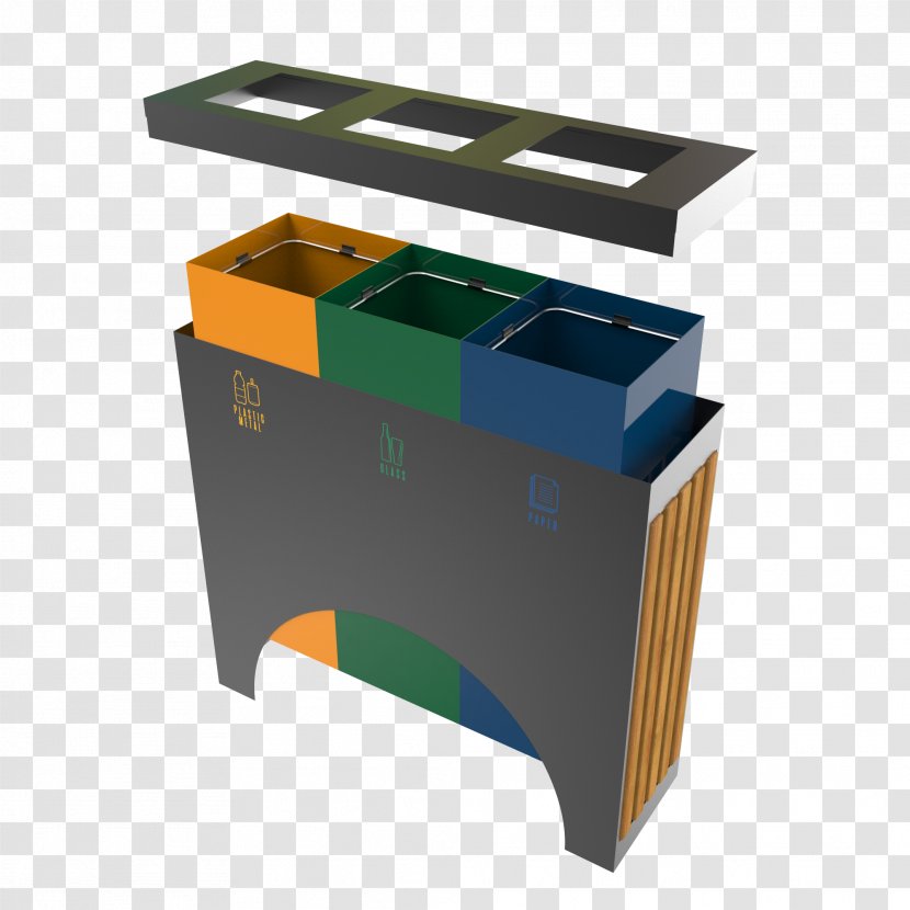 Recycling Bin Rubbish Bins & Waste Paper Baskets Angle - Desk Transparent PNG