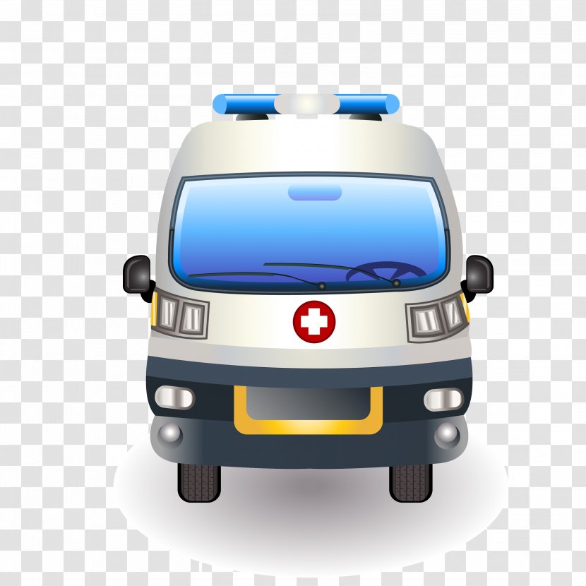 Ambulance Euclidean Vector Icon - Cartoon Hand Painted Transparent PNG