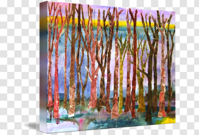 Modern Art Watercolor Painting Canvas - Tree Transparent PNG