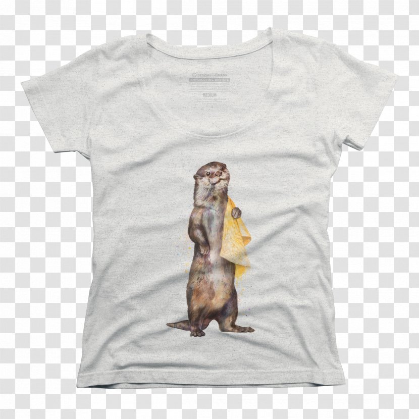 T-shirt Design By Humans Clothing Mammal Sleeve - Top - Otter Transparent PNG