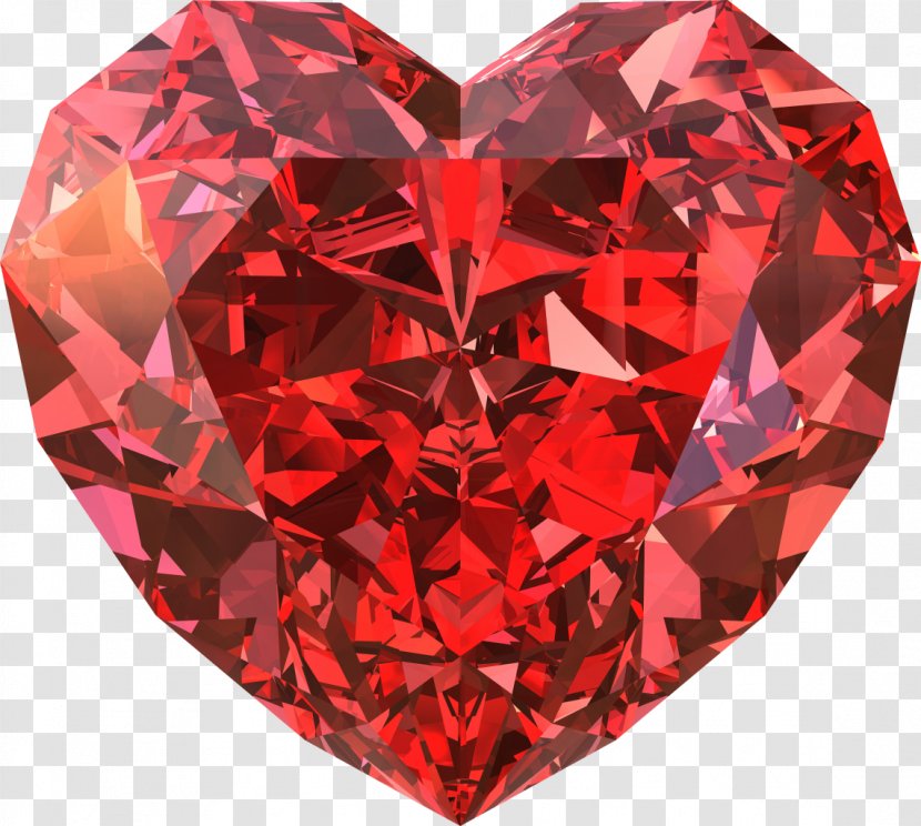 Heart Diamond Gemstone Ruby Transparent PNG