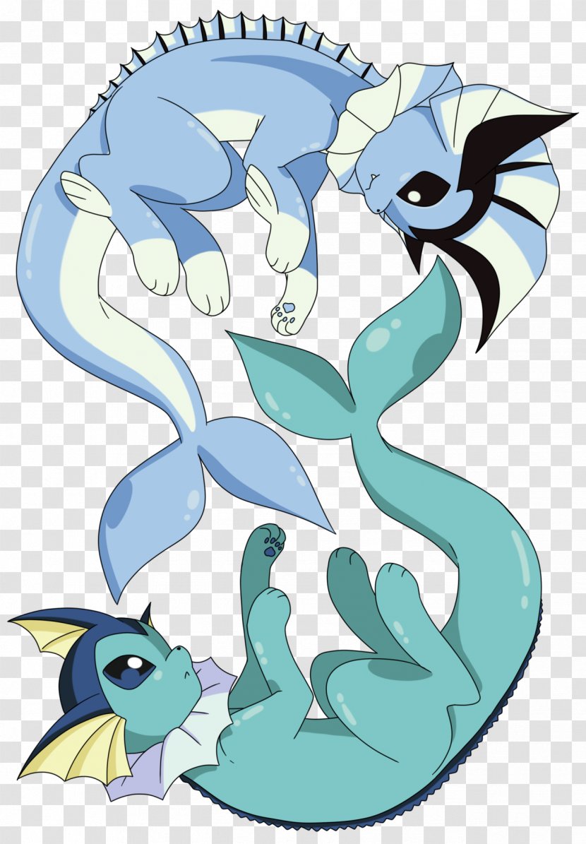 Vaporeon Pokémon Red And Blue Art - Design Transparent PNG