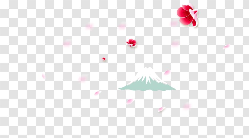 Japan Promotion Poster - White - Mount Fuji And Cherry Blossoms Transparent PNG
