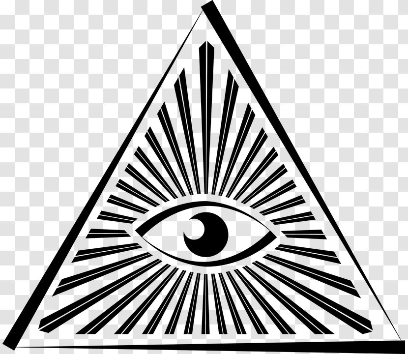 Illuminati: New World Order Eye Of Providence Clip Art - Blackandwhite - Triforce key Transparent PNG