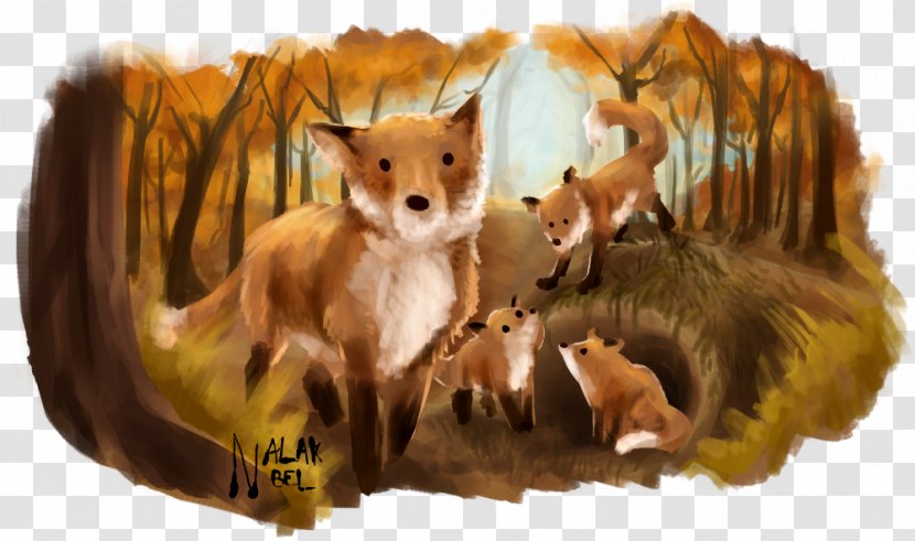 Red Fox Dhole DeviantArt - Tail - Thistle Watercolor Transparent PNG
