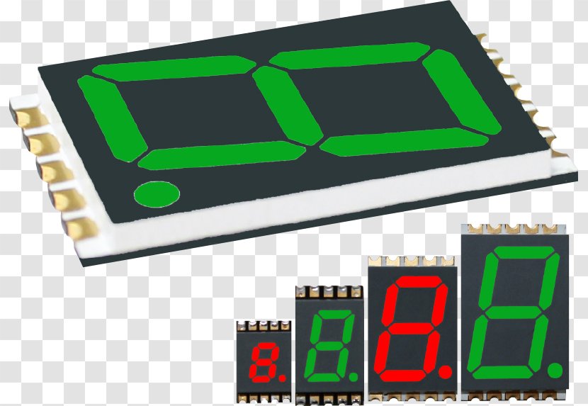 Display Device Electronics Electronic Component Seven-segment Surface-mount Technology - Sevensegment - Indicator Board Transparent PNG