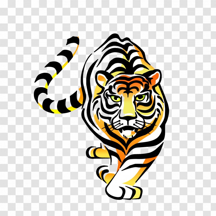 Tiger Paper Car Sticker Decal - White Transparent PNG