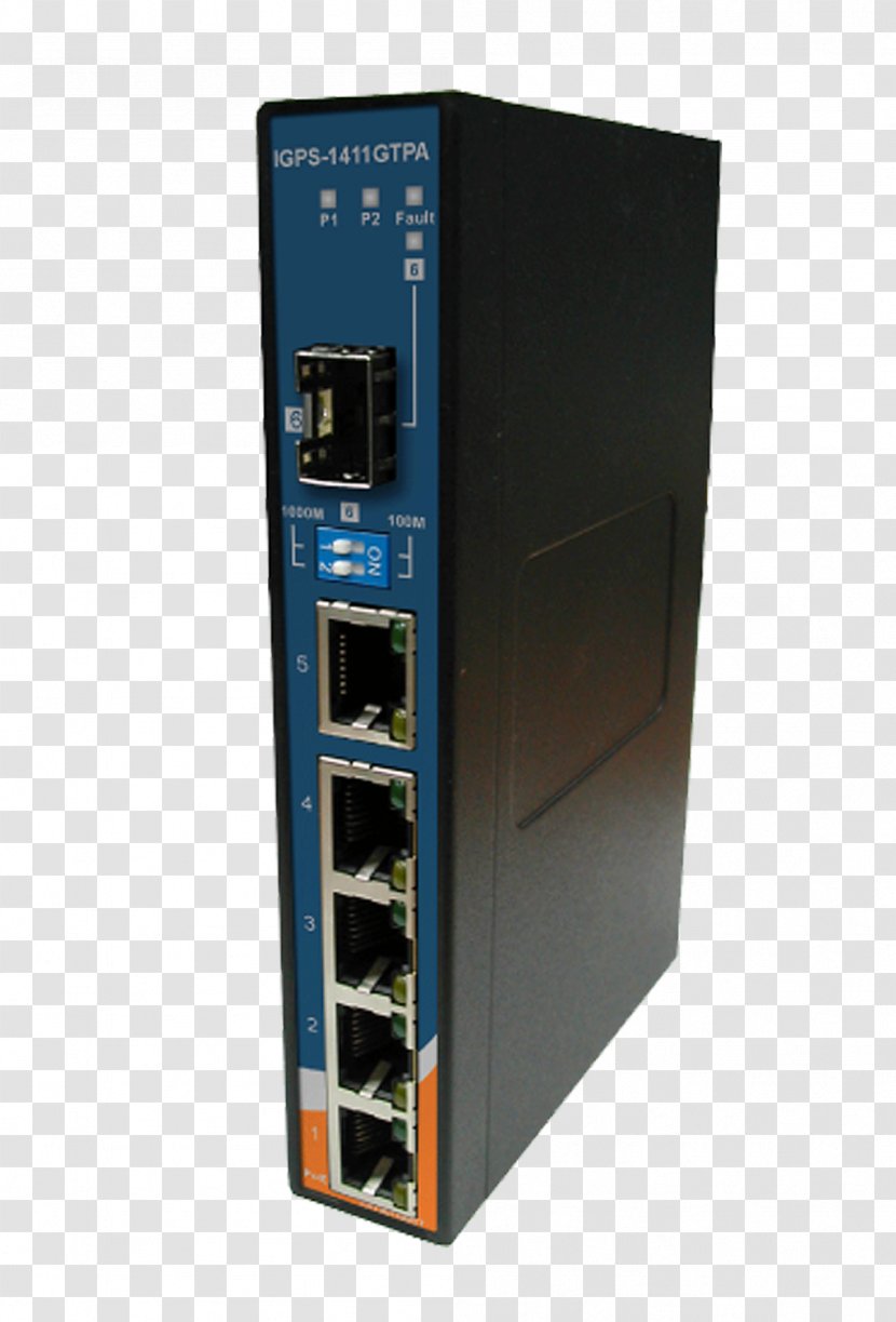 Computer Cases & Housings Power Over Ethernet Gigabit 1000BASE-T 8P8C - Network - Industrial Switch Transparent PNG