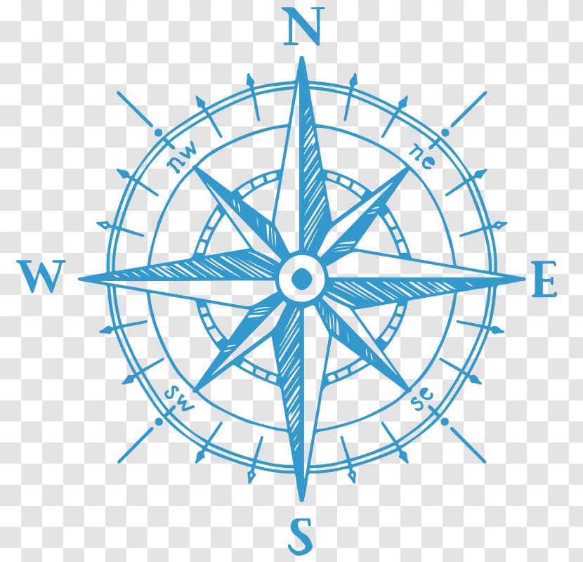 North Drawing Compass Rose - Bicycle Wheel Transparent PNG
