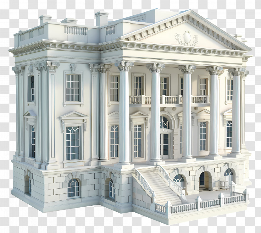 3d House - Classical Monumental Building Transparent PNG