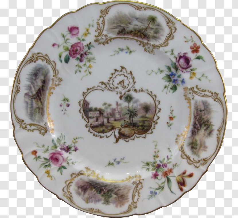 Plate Platter Saucer Porcelain Tableware - Hand-painted Scene Transparent PNG