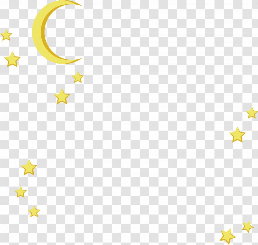 Yellow Area Pattern - The Moon And Stars In Night Sky Transparent PNG