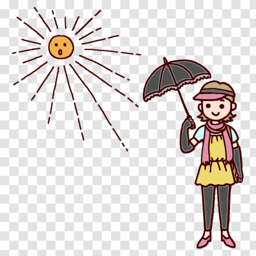 Cartoon Umbrella Flower Happiness Area Transparent PNG