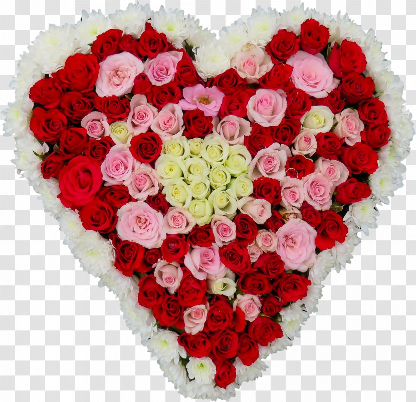 Flower Bouquet Heart Rose - Flowering Plant Transparent PNG