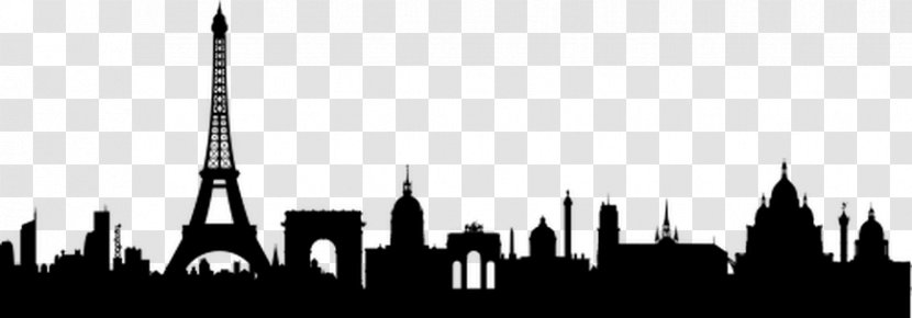 Paris Skyline Silhouette Mural Wall Decal - Spire Transparent PNG