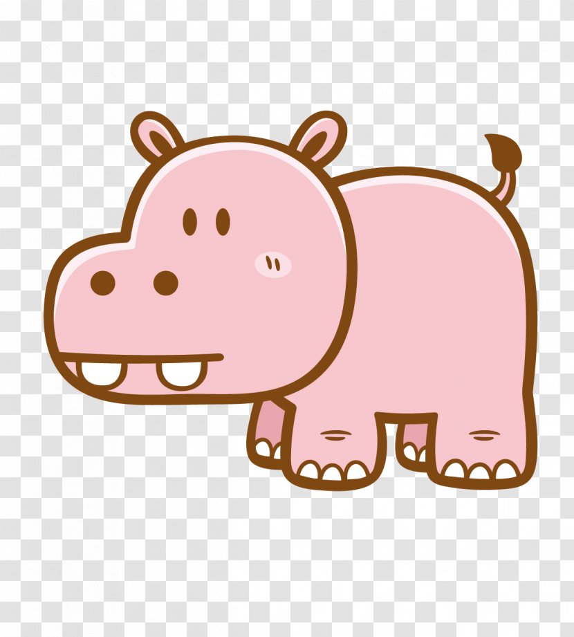 Domestic Pig Drawing Cartoon - Nose - Meng Da Hippo Material Transparent PNG
