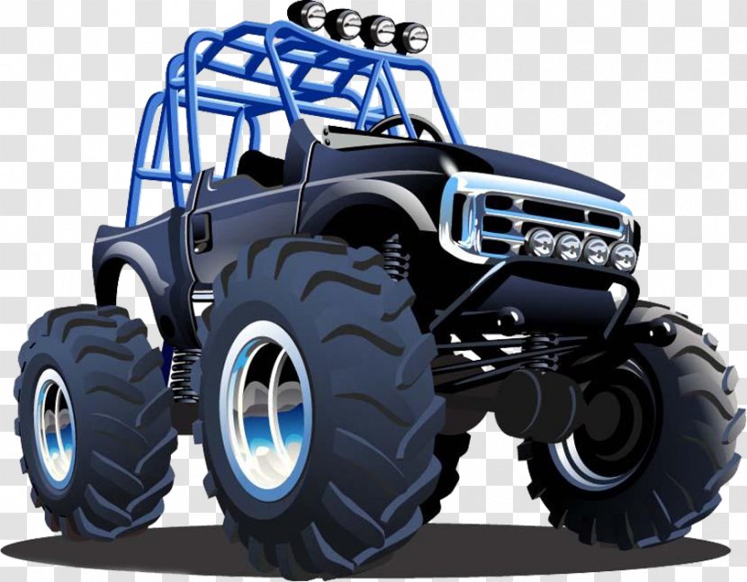 Car Monster Truck Royalty-free Illustration - Rim - Blue Desert SUV Transparent PNG