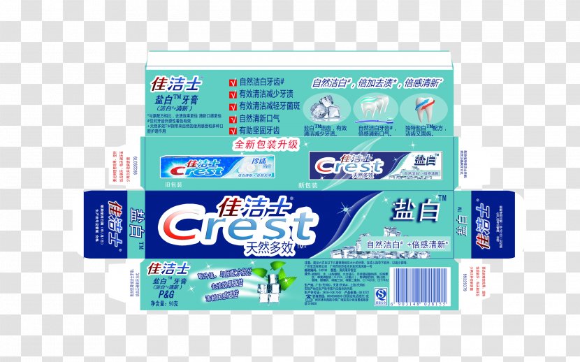 Crest Packaging And Labeling Toothpaste - Design Transparent PNG