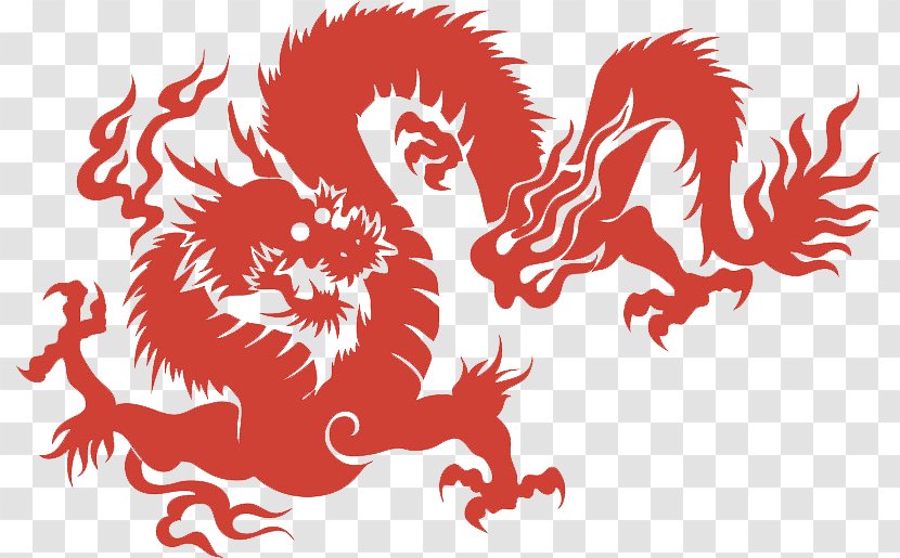 Chinese Dragon Illustration - Heart - The Image Design Of Transparent PNG