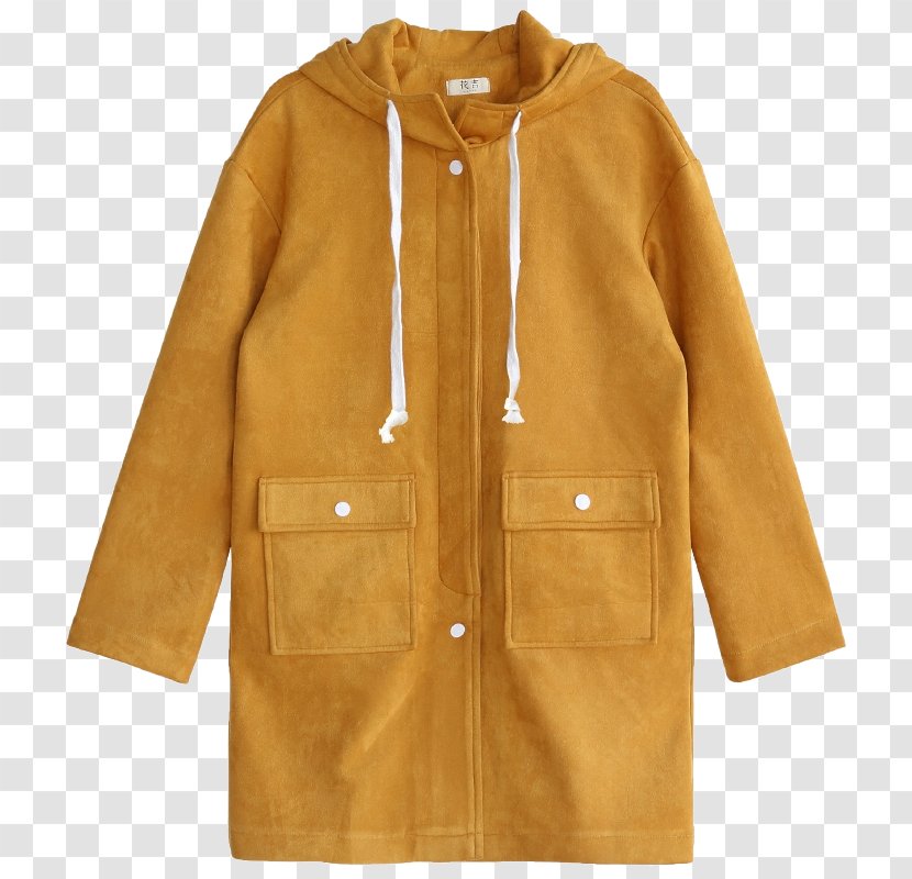 Overcoat Windbreaker Outerwear - Top - Yellow Jacket Transparent PNG