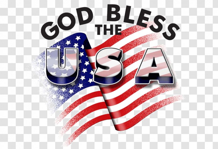 United States Of America God Bless The U.S.A. Flag Image - Text Transparent PNG