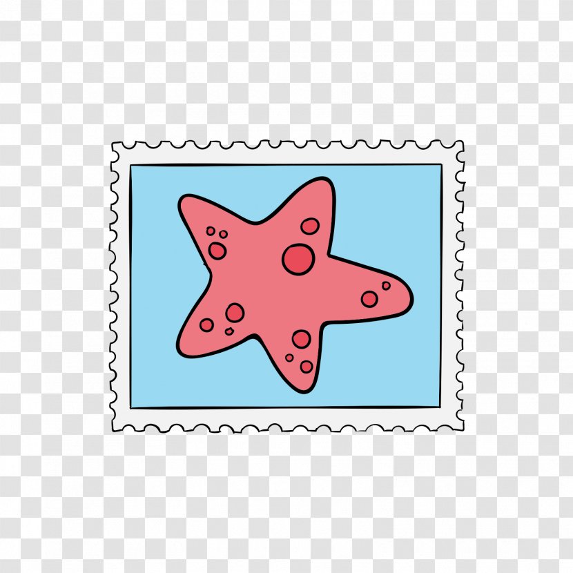 Postage Stamp Adobe Illustrator Starfish - Rectangle - Red Stamps Transparent PNG