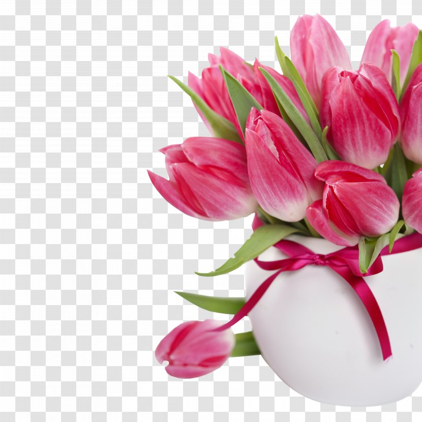 Flower Bouquet Tulip Pink Flowers Rose - Lily Family Transparent PNG