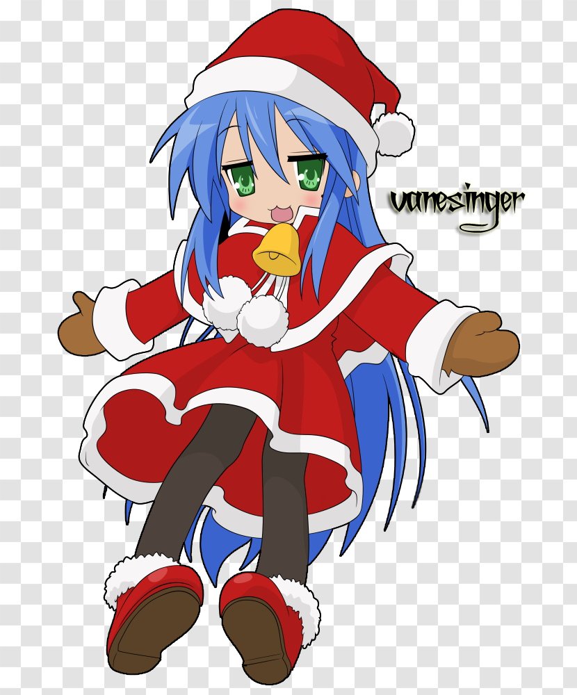 Konata Izumi Lucky Star Christmas Character - Cartoon Transparent PNG