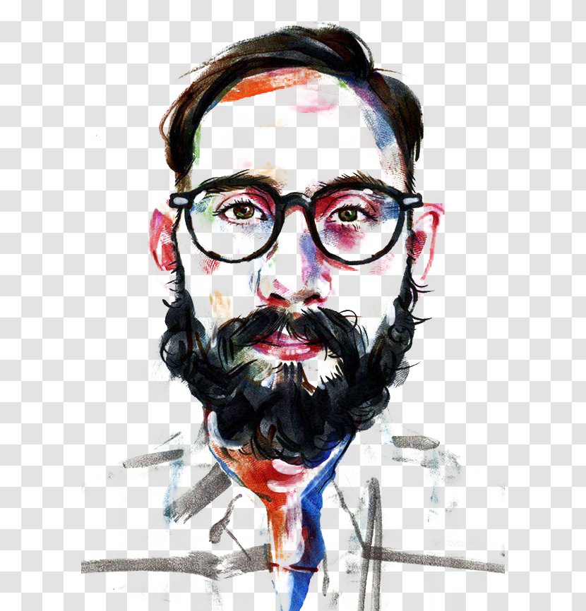 Tom DesLongchamp Beard Drawing Illustration - Gentleman - Bearded Man Picture Sketch Transparent PNG