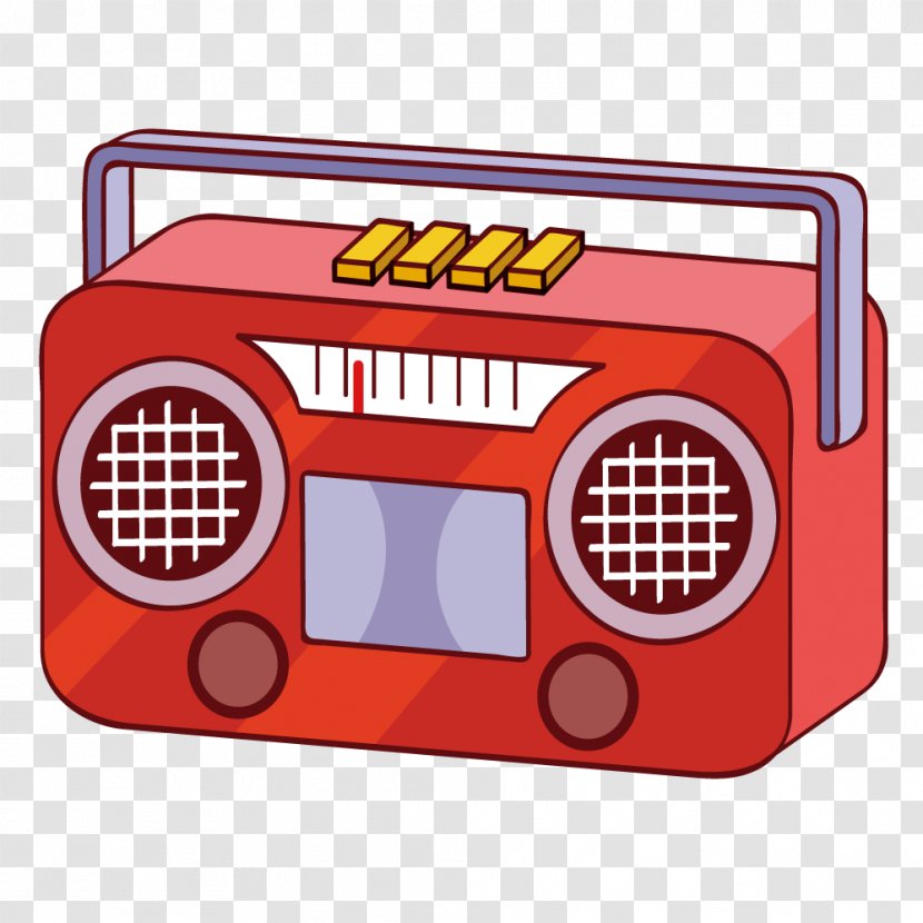 Radio Tape Recorder - Red Transparent PNG