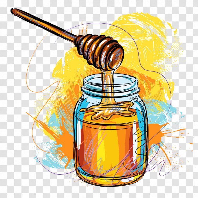 Yuja Tea Honey Bee Nectar Illustration - Sweetness - Hand-painted Delicious Transparent PNG