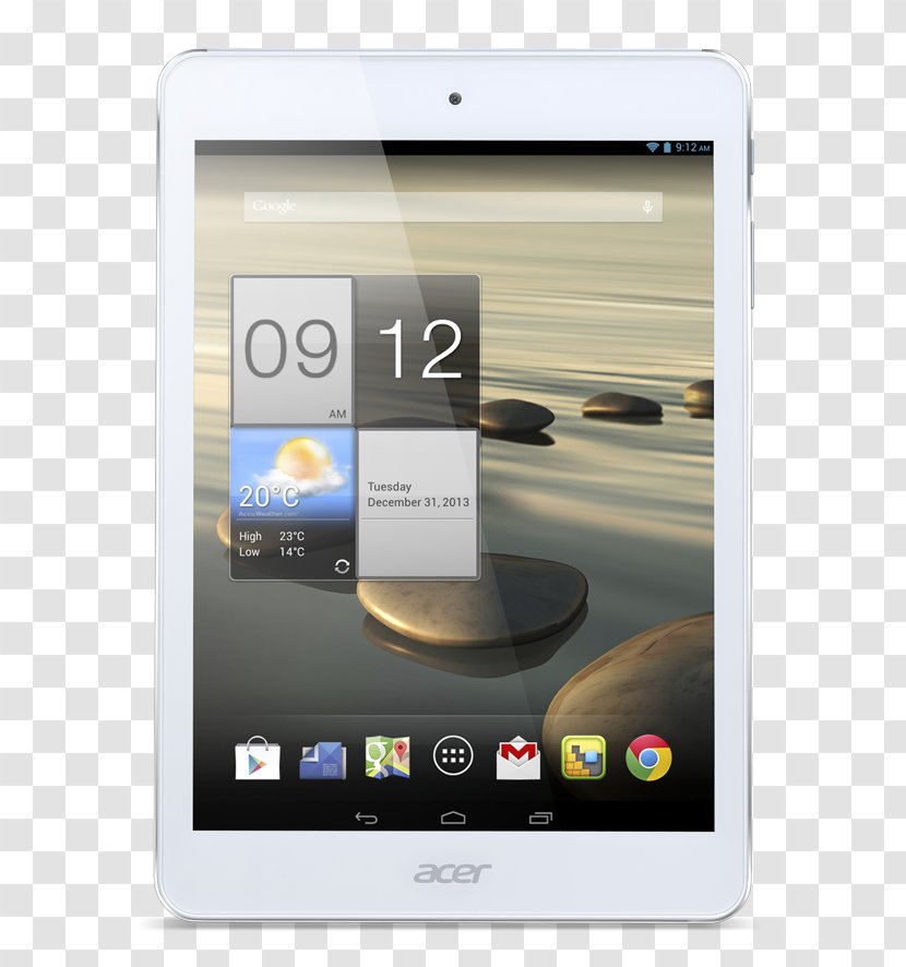 Acer ICONIA A1-830-1633 Android Jelly Bean Intel Atom - Mobile Device - Stone Tablet Transparent PNG